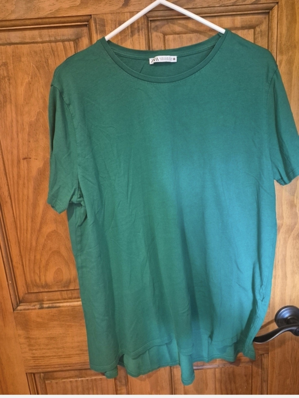 Zara Women Short-Sleeve Crew T-Shirt - Teal
